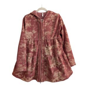 Mur Mur Long Sleeve Rust Colored Distressed double zip Hoodie 100% Cotton Medium